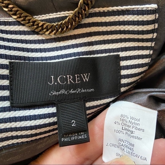 J.Crew funnel neck color-block Italian wool coat *shop@iamwarrior - Picture 9 of 10